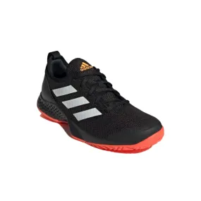 Adidas Court Flash Tennis Shoes - Core Black/Cloud White/Solar Red