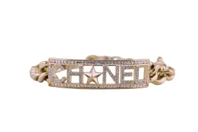 Chanel 17C CUBA LIMITED Crystal ID Bracelet Gold