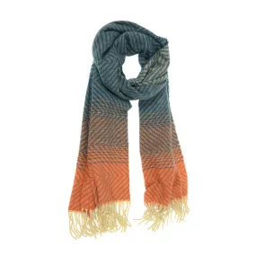 Chevron and Stripe Fringe Scarf by Joy Susan