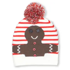 Cream Gingerbread with Pom Pom Knit Hat