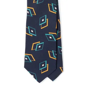 Habotai Silk Printed Tipped Tie