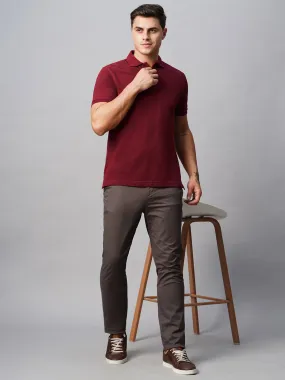 Men's Polo 100% Cotton Dark Red Regular Fit