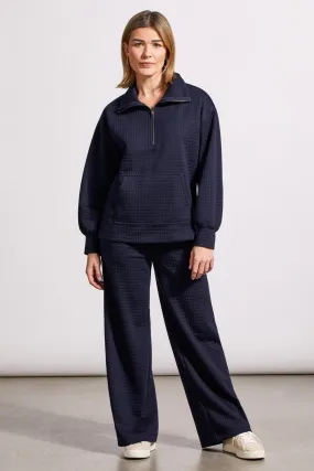 QUILTED KANGAROO POCKET TOP WITH HALF-ZIP-Night sky